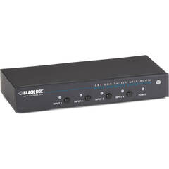 Black Box AVSW-VGA4X1A Rack-Mountable 4x1 VGA Switch with Audio