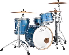 Pearl Masters Maple Complete MCT903XP/C 3-piece Shell Pack - Light Blue Metallic Stripe Lacquer