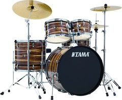 Tama Tama Imperialstar IE52C 5-piece Complete Drum Set with Snare Drum and Meinl Cymbals - Coffee Teak Wrap