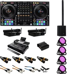 Pioneer DJ DDJ-1000 4-deck DJ Controller and PRX One PA System with Lighting Bundle