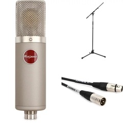 Mojave Audio MA-200 Large-diaphragm Tube Condenser Microphone Bundle with Stand and Cable - Satin Nickel