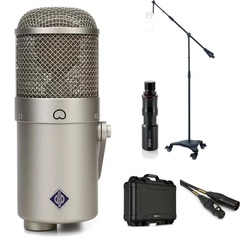 Neumann U 47 FET Large-diaphragm Condenser Microphone Bundle with Case, Stand, and Cable
