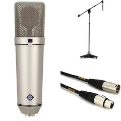 Neumann U 87 Ai Large-diaphragm Condenser Microphone Bundle with Stand and Cable - Nickel
