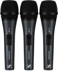 Sennheiser e 835-S Cardioid Dynamic Vocal Microphone with On/Off Switch - 3-pack
