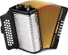 Hohner Corona II Diatonic Accordion - Keys of G/C/F - Black Lacquer