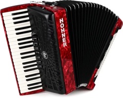 Hohner Bravo III 120 Chromatic Piano Key Accordion - Pearl Red