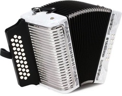 Hohner Corona II Diatonic Accordion - Keys of F/Bb/Eb - White
