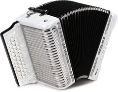 Hohner Corona II Classic Diatonic Accordion - Keys of F/Bb/Eb - Pearl White