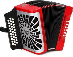 Hohner Compadre Diatonic Accordion - Keys of F/Bb/Eb - Red