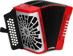 Hohner Compadre Diatonic Accordion - Keys of G/C/F - Red