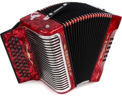 Hohner Corona II Xtreme Diatonic Accordion - Keys of E/A/D - Pearl Red