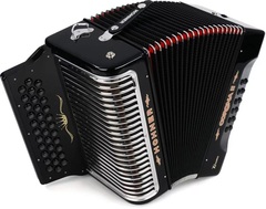 Hohner Corona II Xtreme Diatonic Accordion - Keys of E/A/D - Jet Black