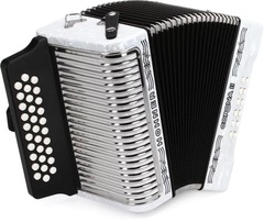 Hohner Corona II Diatonic Accordion - Keys of G/C/F - White