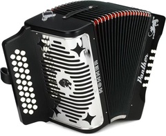 Hohner Panther Diatonic Accordion - Keys of F/Bb/Eb - Black
