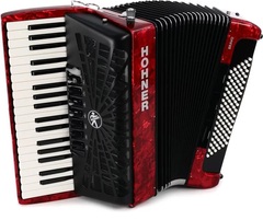 Hohner Bravo III 96 Chromatic Piano Key Accordion - Pearl Red