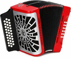 Hohner Compadre Diatonic Accordion - Keys of F/Bb/Eb - Red