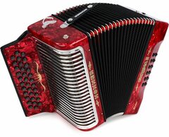 Hohner Corona II Xtreme Diatonic Accordion - Keys of E/A/D - Pearl Red