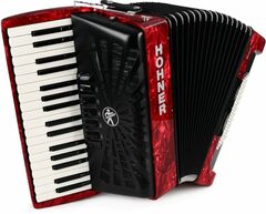 Hohner Bravo III 72 Chromatic Piano Key Accordion - Pearl Red