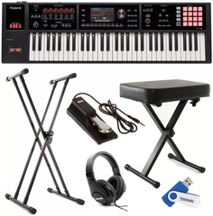 Roland FA-06 61-key Music Workstation Essentials Keyboard Bundle