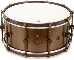 A&F Drum Company Maple Club Snare Drum - 6.5 x 14 inch - Deco Gold with Raw Brass Hardware