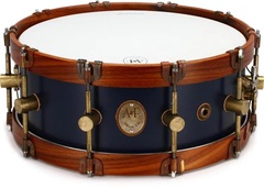 A&F Drum Company Maple Club Snare Drum - 5.5 x 14 inch - Chandler Blue with Wood Hoops