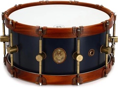 A&F Drum Company Maple Club Snare Drum - 6.5 x 14 inch - Chandler Blue with Wood Hoops