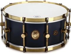 A&F Drum Company Maple Club Snare Drum - 6.5 x 14 inch - Chandler Blue with Brass Hoops