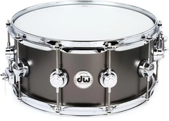 DW Collector's Series Metal Snare Drum - 6.5 x 14 inch - Satin Black Over Brass