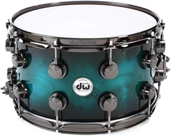 DW Collector's Series Exotic Snare Drum - 8 x 14 inch - Regal Black Burst over Mapa Burl