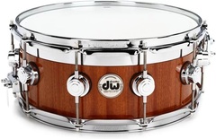 DW Collector's Series Maple/Mahogany Top Edge Snare Drum - 6 x 14 inch - Natural Mahogany Lacquer