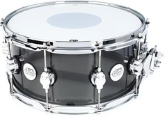 DW Design Series Acrylic Snare Drum - 6.5 x 14 inch - Smoke Glass
