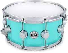 DW Collector's Series Lacquer Snare Drum - 6.5 x 14 inch - Seafoam with Satin Chrome Hardware