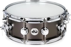 DW Collector's Series Metal Snare Drum - 5.5 x 14 inch - Satin Black Over Brass