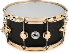 DW Carbon Fiber Snare Drum - 6.5 x 14 inch - Gold Hardware