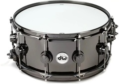 DW Collector's Series Metal Snare Drum - 6.5 x 14 inch - Black Nickel Over Brass with Black Nickel Hardware