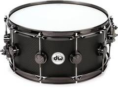 DW Carbon Fiber Snare Drum - 6.5 x 14 inch - Black Nickel Hardware