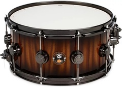 DW Private Reserve Snare Drum - 6.5 x 14 inch - Natural to Candy Black Burst over Monkey Pod