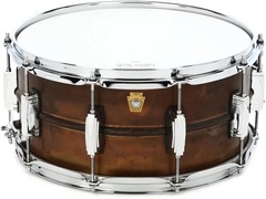 Ludwig Copper Phonic Snare Drum - 6.5 x 14 inch - Raw Patina Finish