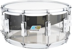Ludwig Vistalite Snare Drum - 6.5-inch x 14 inch - Black Smoke/Clear 