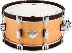 PDP Concept Maple Classic Snare Drum - 6.5 x 14 inch - Natural with Walnut Hoops