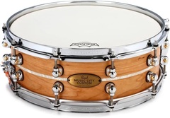 Pearl Music City Custom Solid Cherry Snare Drum - 14 x 5 inch - Natural with Nicotine Marine Pearl Inlay
