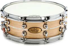 Pearl Music City Custom Solid Maple Snare Drum - 14 x 5 inch - Natural with Nicotine Marine Inlay