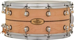 Pearl Music City Custom Solid Maple Snare Drum - 14 x 6.5 inch - Natural with Kingwood Center Inlay