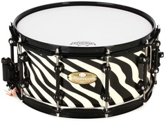 Pearl Masterworks Urban Snare Drum - 14 x 6.5 inch - Zebra Print over White Sparkle