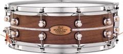 Pearl Music City Custom Solid Walnut Snare Drum - 14 x 5 inch - Natural with Nicotine Marine Pearl Inlay