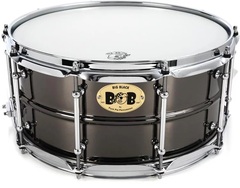 Pork Pie Percussion Little Squealer Big Black Brass Snare Drum - 6.5 x 14 inch