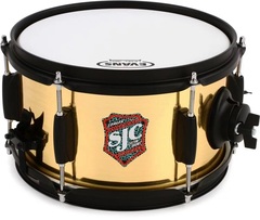 SJC Custom Drums Jam Can Side Snare Drum - 6 x 10 inch - Brushed Brass Wrap