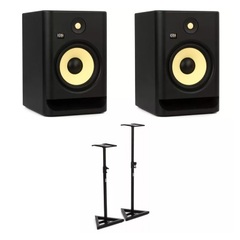 KRK ROKIT 8 G4 8 inch Powered Studio Monitor Bundle with Stands