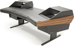 Argosy Dual15 Studio Workstation Desk with 803 Racks - Mahogany Trim