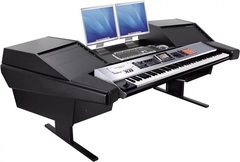 Argosy Dual15K Keyboard Workstation Desk with 803 Racks - Black Trim
